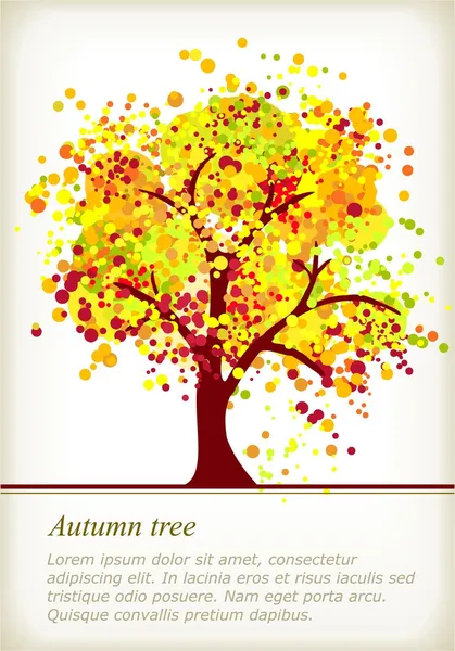 Árvore de outono colorido com espaço para o seu texto — Vetor de Stock
