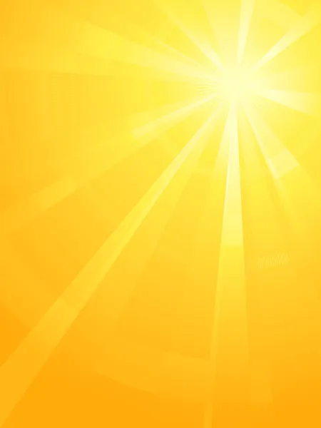 Amarelo laranja assimétrica explosão de luz solar — Vetor de Stock