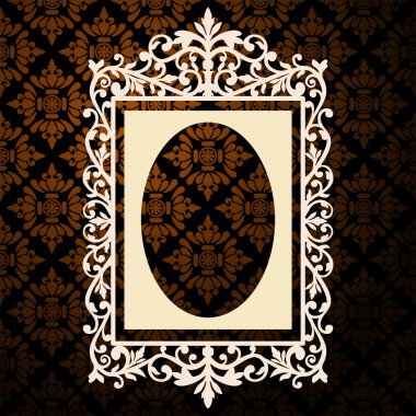 Decorative oval vintage frame clipart