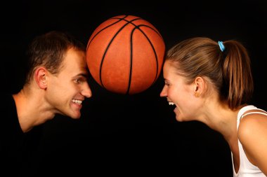 Couple and backetball clipart