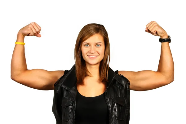 Woman with muscles — Stock Photo, Image