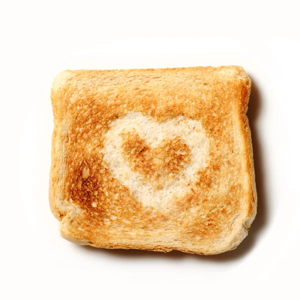 Toast mit Herz drauf — Stockfoto