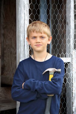 Boy with Hammer clipart