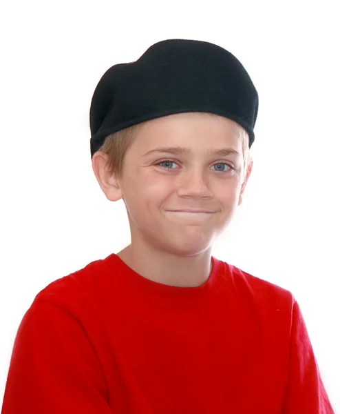 Junge im roten Hemd — Stockfoto