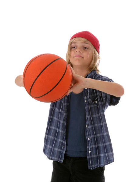 Chlapec s basketbal — Stock fotografie