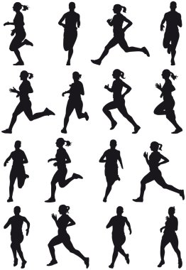 Running girl clipart