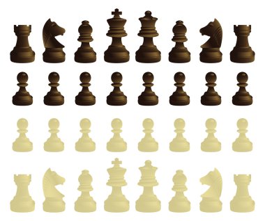 Coloured chessmen clipart