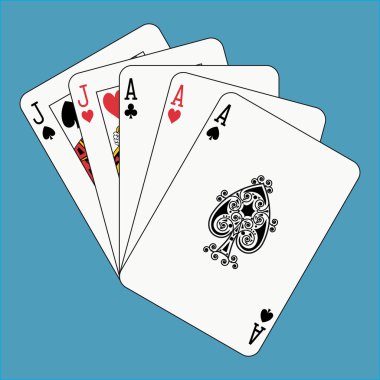 Full house aces and jacks clipart