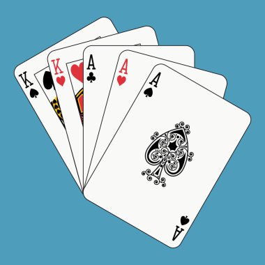 Full house aces and kings clipart