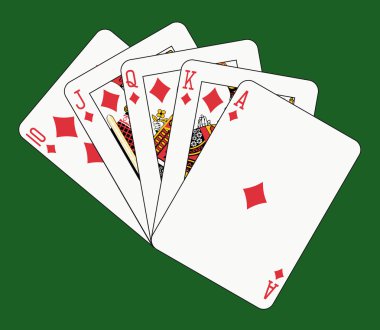 Royal flush diamonds clipart