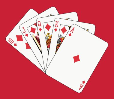 Royal flush diamonds clipart