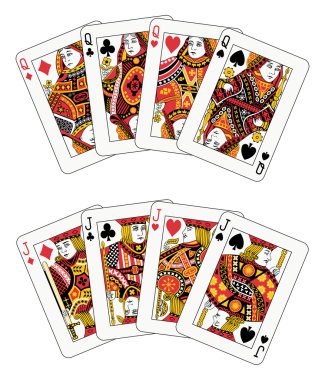 Poker jack and queen clipart