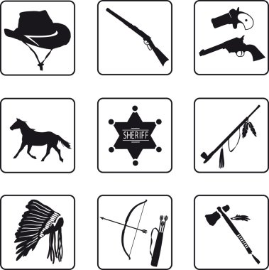 Old West symbols clipart