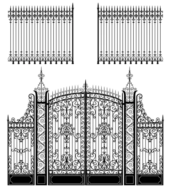门和栅栏 — 图库矢量图片
