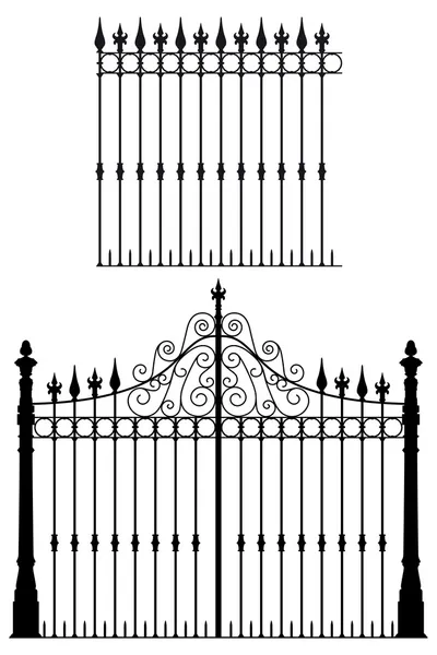 门和栅栏 — 图库矢量图片