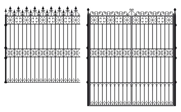 Kapı ve çitler — Stok Vektör