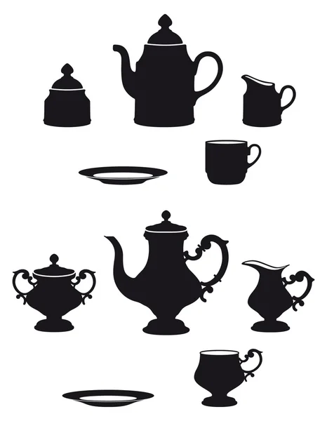 Tea sets — Stock Vector