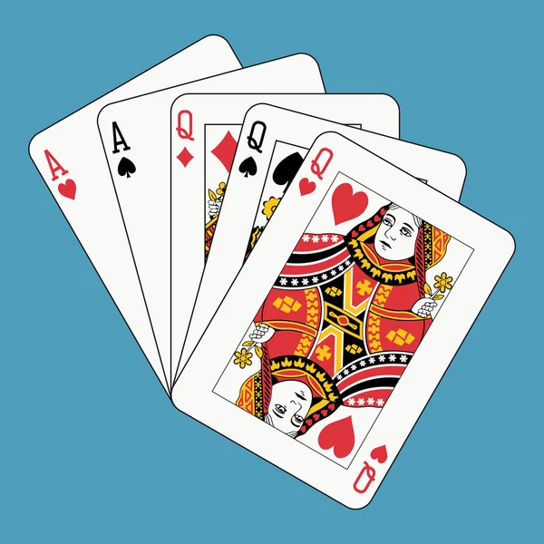 Full house královny a ACE — Stockový vektor