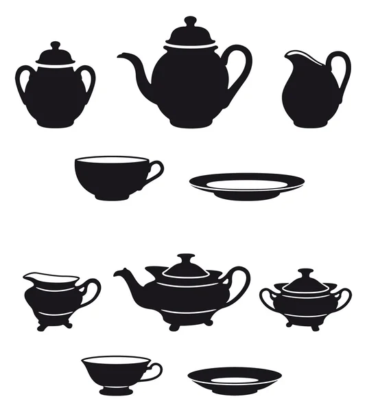 Чайні сервізи з порцеляни — стоковий вектор