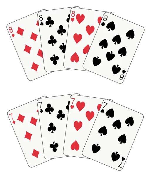 Poker ocho y siete — Vector de stock