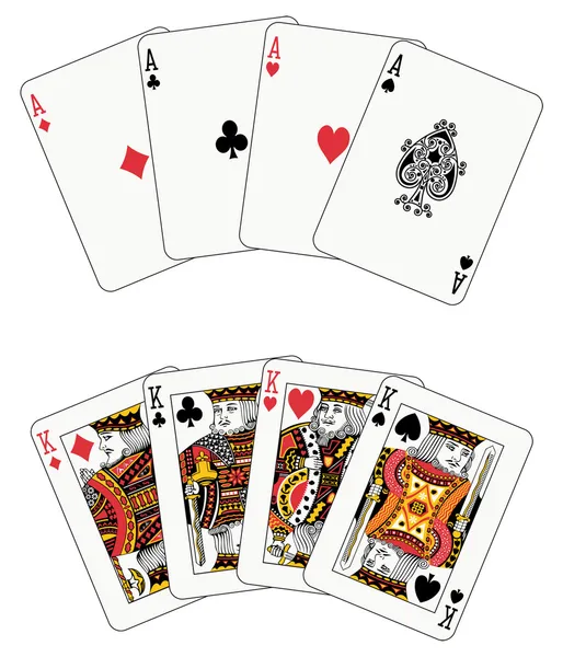 Poker aces and kings — Stock Vector