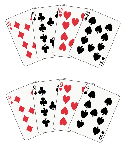 Poker deset a devět — Stockový vektor