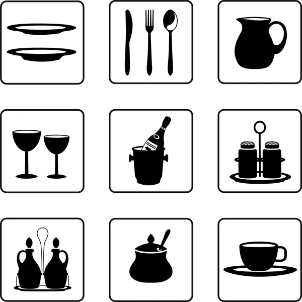餐具，餐具 — 图库矢量图片