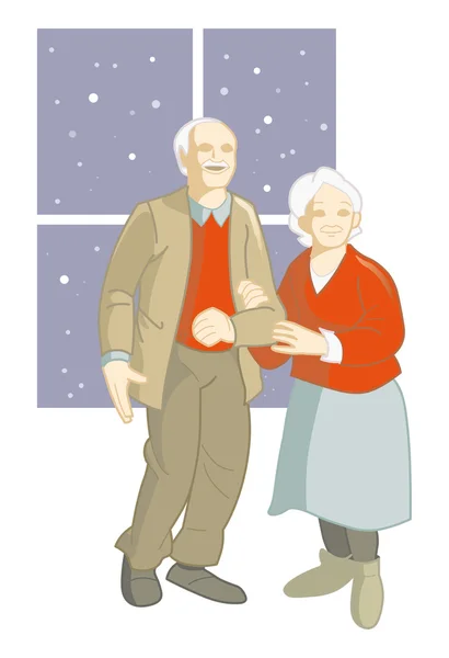Älteres Ehepaar — Stockvektor