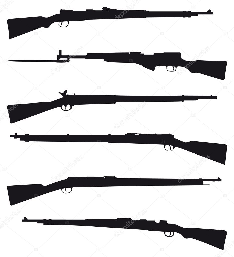 Six old shotguns