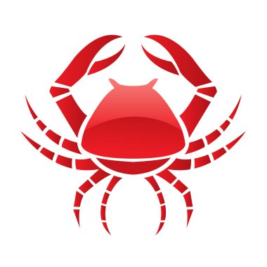 Red glossy crab clipart