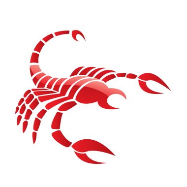Glossy red scorpion clipart