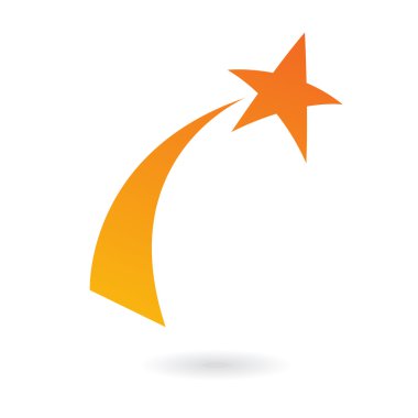 Orange Shooting star clipart