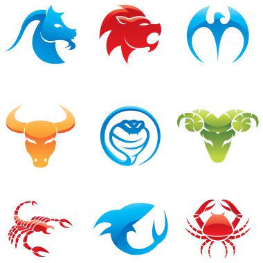 Glossy animal icons clipart