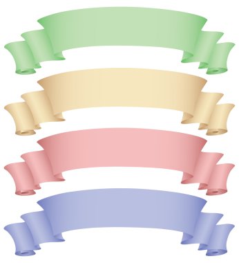 Four banners clipart