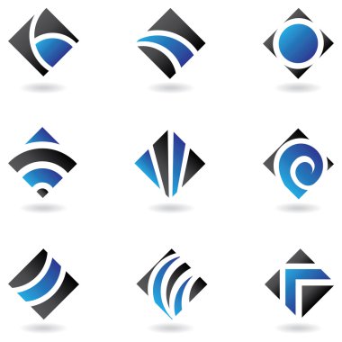 Blue diamond icons clipart