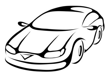 Stylized cartoon car clipart