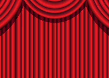 Red velvet curtain clipart