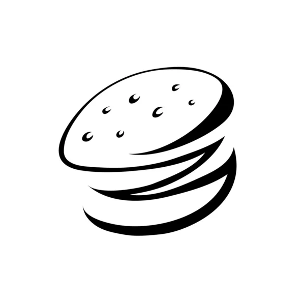 Černý burger — Stockový vektor