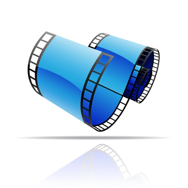 Bobine de film bleu — Image vectorielle