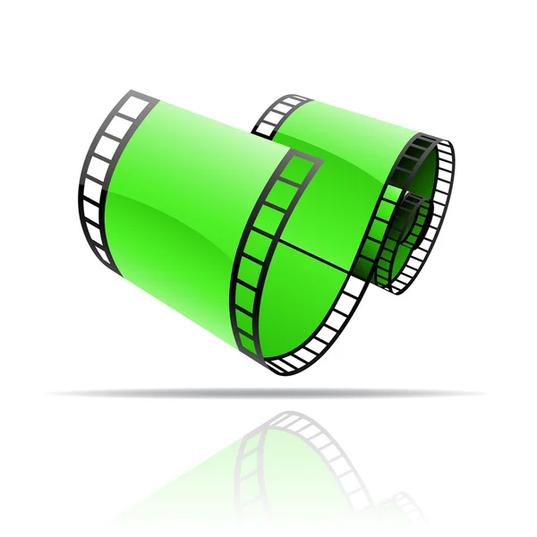 Carretel de filme verde — Vetor de Stock