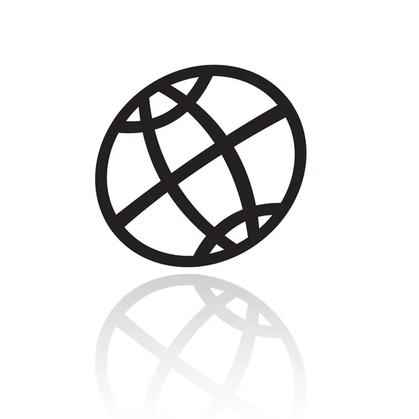 Line art fekete globe — Stock Vector