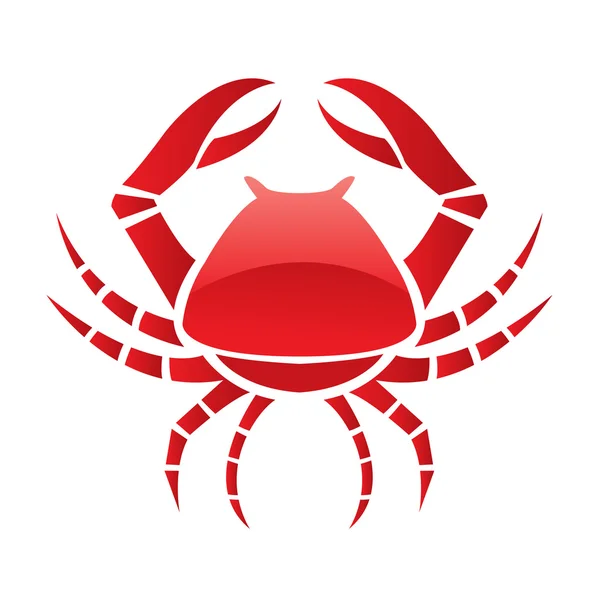 Crabe rouge brillant — Image vectorielle