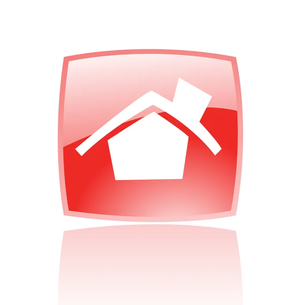 Hogar rojo brillante — Vector de stock