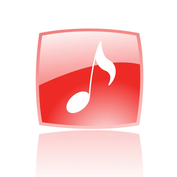 Червоний музична нота — стоковий вектор