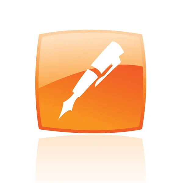 Penna arancione lucido — Vettoriale Stock