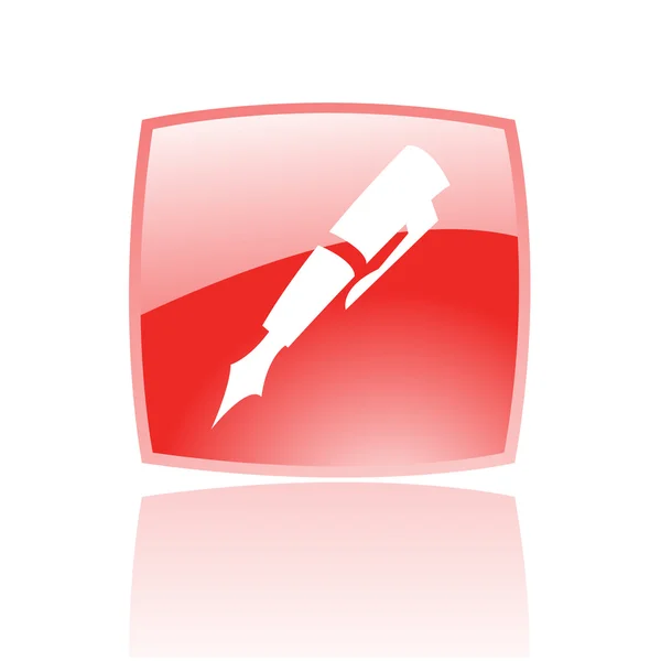 Penna rossa lucida — Vettoriale Stock