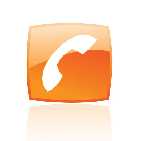 光沢のあるオレンジ色の携帯電話 — ストックベクタ