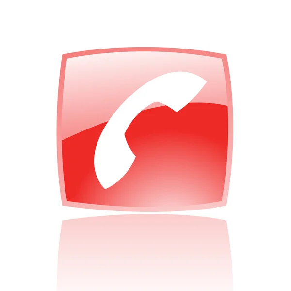 Glanzende rode telefoon — Stockvector