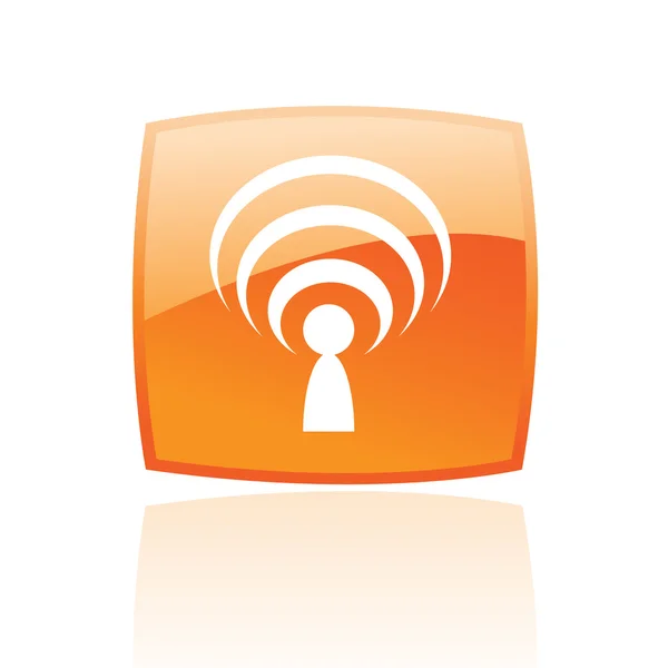 Orange glänzender Podcast — Stockvektor