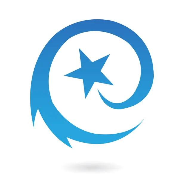Estrella fugaz redonda azul — Vector de stock